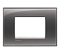 Legrand - Bticino livinglight - Placa 3 módulos niebla londres