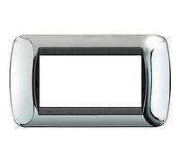 Legrand/Bticino - Placa 4 módulos cromada