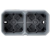 LEGRAND Caja 2 posiciones horizontal/vertical, Plexo, gris, IP55 | 2 puestos, horizontal o vertical, impermeable IP55, gris RAL 7046, plástico libre de halógenos, protección UV