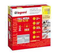 LEGRAND - Caja de comunicación preequipada Full Media - Caja DTI RJ45 - Para distribuir TV y servicios Box a enchufes RJ45 - Para vivienda T1/T2/T3 - Fabricado en Francia - Blanco