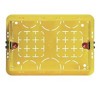 Legrand - Caja empotrable universal, 3 módulos, Amarillo, Plástico, No resistente al agua