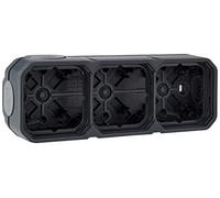 Legrand - Caja impermeable Plexo de 3 posiciones para montaje visible horizontal o vertical equipado con 5 puntas blandas antracita