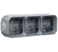 Legrand - Caja impermeable Plexo de 3 posiciones para montaje visible horizontal o vertical equipado con 5 puntas blandas, acabado gris