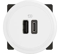 LEGRAND - Cargador doble USB de 15 W tipo A y tipo C para completar un soporte y una placa - Blanco