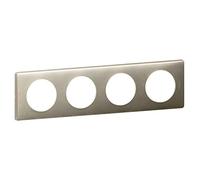 Legrand Celiane LEG68904 - Placa embellecedora (4 elementos), color gris