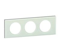 Legrand Celiane LEG69313 - Placa embellecedora (3 orificios, cristal, caolín)