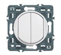 Legrand Celiane LEG99721 - Interruptor doble (10 A, sin componer), color negro