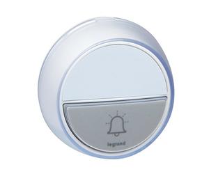 LEGRAND, Confort 094278 - Pulsador inalámbrico con señal LED para ampliar la comodidad y juego de timbre inalámbrico premium, protección IP44