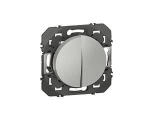 Legrand - Conmutador 10A + pulsador 6A para marcar Dooxie - Aluminio
