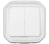 Legrand - Control para función de doble interruptor o de ida y vuelta 10A o empuje 10A impermeable Plexo completo para montaje en blanco visible