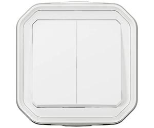 Legrand - Control para función de doble interruptor o de ida y vuelta 10A o empuje 10A impermeable Plexo completo para montaje en blanco visible