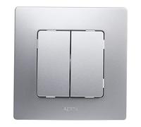 LEGRAND Doble Conmutador 10AX, Gama Niloé Monobloc, Mecanismo Completo con Marco, Alumino, 396480