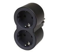 Legrand Domino 2x2P+A Clavija de contacto frontal negra (Enchufe Europeo) - 694517 [10 Piezas]