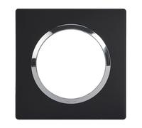 LEGRAND Dooxie - Placa cuadrada con acabado en negro, anillo cromado