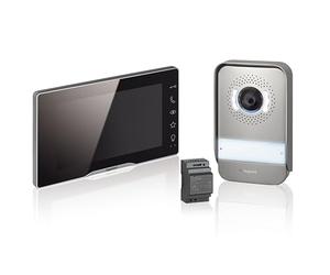 LEGRAND, Easykit Plus 368915 - Kit de videoportero con conector de 2 cables, monitor a color de 7 pulgadas y cámara gran angular, kit de 1/2 casa familiar, ampliable, fuente de alimentación integrada