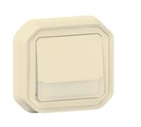 Legrand - Empujador inversor luminoso impermeable con soporte de etiqueta Plexo viene completo para montaje empotrado con garras de arena
