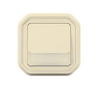 LEGRAND | Empujador Inversor Luminoso Puerta Etiqueta, Plexo, Impermeable IP55 para uso en interiores y exteriores, Resistente a golpes IK08, Listo Para Instalar Con Garras