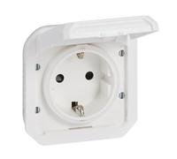 Legrand - Enchufe 16A con contacto lateral de tierra - Plexo - Estanco IP55 - Componible para instalar con caja o marco - Blanco - 069639LE