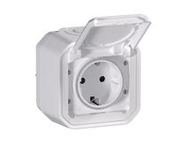 Legrand - Enchufe 16A con contacto lateral de tierra - Plexo - Estanco IP55 - Montaje en superficie - Blanco - 069771LE