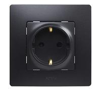 LEGRAND Enchufe 2P+T, Niloé Monobloc, 16A 230V, Completo, Negro, 396492 | Enchufe 2P+T, Gama Niloé Monobloc, 16A 230V, Mecanismo Completo con Marco, Color Negro, 396492