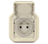 LEGRAND | Enchufe De Corriente Estándar Plexo, Beige Empotrado, Impermeable IP55 contra Polvo Y Proyecciones De Agua, Resistencia A Choques IK08, Producto Completo Listo Para Instalar