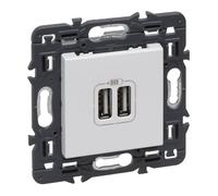 Legrand Enchufe de Pared de 2 Puertos USB Tipo A Blanco Dispositivo Completo Con Tornillo - 741231