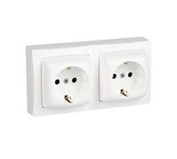 LEGRAND Enchufe Doble 16A, Gama OTEO, mecanismo de Superficie, Blanco, 097381