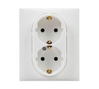 LEGRAND Enchufe Doble 2x2P+T 16A componible para instalación empotrada, Gama Niloé Step, Color Blanco, 398208