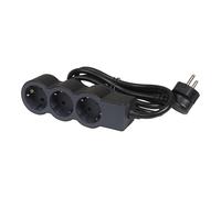 Legrand Enchufe Estándar 3x2P+A Cable 1,5m - Negro - 694550 [10 Piezas]