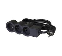 Legrand Enchufe Estándar 3x2P Con Cable De 3m Negro (Enchufe Europeo) - 049489 [10 Piezas]