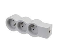 Legrand Enchufe Estándar 3x2P Con Tierra Sin Cable Blanco-Gris (Enchufe Europeo) - 049496 [10 Piezas]