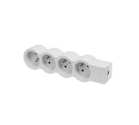 Legrand Enchufe Estándar 4 Clavijas Sin Cable Blanco-Gris (Enchufe Europeo) - 049497 [10 Piezas]
