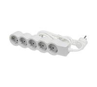 Legrand Enchufe Estándar 5x2P+A Cable 1,5m Blanco-Gris (Enchufe Europeo) - 694555 [10 Piezas]