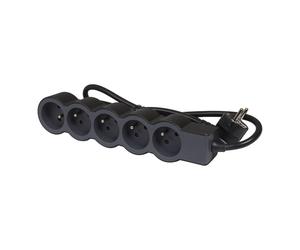 Legrand Enchufe Estándar 5x2P Con Cable De 3m Negro 49493 (Enchufe Europeo) - 049493 [10 Piezas]