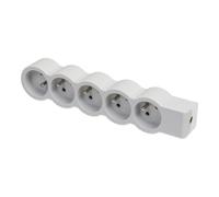 Legrand Enchufe Estándar 5x2P Con Toma de Tierra Sin Cable Blanco-Gris (Enchufe Europeo) - 049498 [10 Piezas]