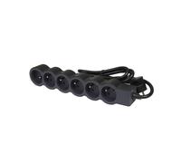 Legrand Enchufe Estándar 6x2P Con Cable De 3m Negro (Enchufe Europeo) - 049495 [10 Piezas]