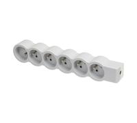 Legrand Enchufe Estándar 6x2P Con Toma de Tierra Sin Cable Blanco-Gris (Enchufe Europeo) - 049499 [10 Piezas]
