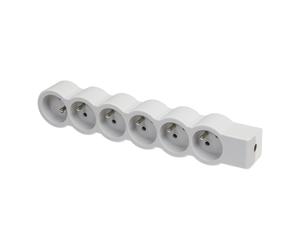 Legrand Enchufe Estándar 6x2P Con Toma de Tierra Sin Cable Blanco-Gris (Enchufe Europeo) - 049499 [10 Piezas]