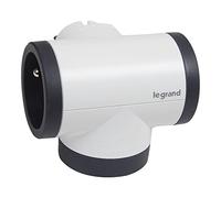 Legrand - Enchufe Giratorio con 2 Tomas Laterales con Tierra + USB Type-A+ Tipo-C- Blanco y Gris Oscuro