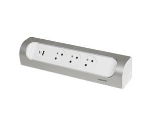 Legrand Enchufe Montable a 90 Grados 3x2P+PA USB C Cargador Aluminio (Enchufe Europeo) - 049409 [5 Piezas]