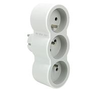 LEGRAND - Enchufe multitoma triplite - 3 tomas frontales con tierra - Posicionamiento horizontal - Seguridad infantil integrada - Blanco y gris claro