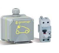 LEGRAND, Green' Up 090470DE - Enchufe para vehículos eléctricos y vehículos híbridos plug-in, modo 1&2, 1 fase, corriente de carga de 8-16 A, 3,7 kW, 230 V, AP, IK08, IP44, incluye interruptor FI/LS,