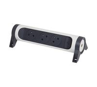Legrand Enchufe Premium 3x2P con toma de tierra sin cable Negro-Blanco (Enchufe Europeo) - 049464 [5 Piezas]