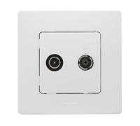 Legrand 396448 Enchufe o Toma para Televisión, Radio, Satélite Intermedia de la Gama Niloé Monoblock, Mecanismo Completo, Blanco