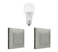 Legrand Extension Pack Valena Next con Netatmo: 2 Comandos Inalámbricos de iluminación + 1 Bombilla Inteligente E27 Clásico/Aluminio, 199221