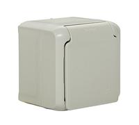 Legrand Forix 782393 -Echufe de pared 16 A, Superficie, IP44 impermeable, con tapa de color gris