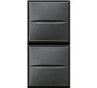Legrand HS4036 - Pulsador doble (10 A), color gris antracita