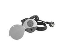 LEGRAND, Incara Disq 80 654713 - Enchufe de carga USB A+C, Cat. 6 RJ 45, enchufe de mesa, enchufe empotrable, cargador múltiple, 15 W, cable de 2 m, conector 2P+E, color negro con cierre de metal