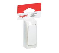 LEGRAND Interruptor Conmutador Estrecho 10A, Gama OTEO, Montaje de Superficie, Instalación en la pared, 1 módulo, Blanco, 097341