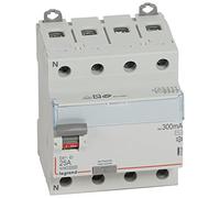 LEGRAND Interruptor Diferencial, 4P, 25 A, sensibilidad de 300mA, clase AC, DX3, 411664E